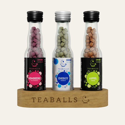 3er Set Power Tea Mix I Apfel, Himbeere, Energy - Teaballs